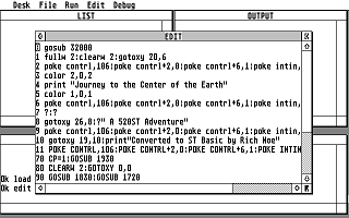 Journey to the Center of the Earth - a 520ST Adventure atari screenshot